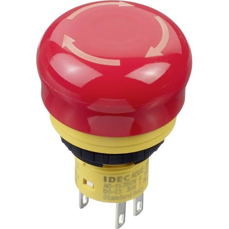 Idec AB6E-3BV02PTRM Interruttore di arresto di emergenza 250 V 3 A 2 NC IP65 1 pz.