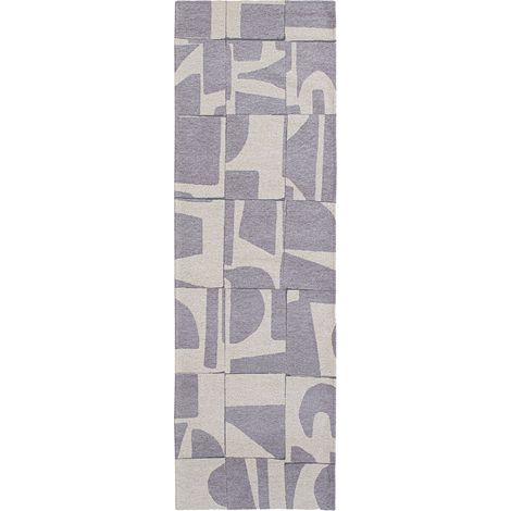 Tapis de salon Papercut Craft Collection 80x250 cm - String - Design Moderne Bauhaus, Formes Déconstruites, Tangram, …quilibre Forme et Couleur