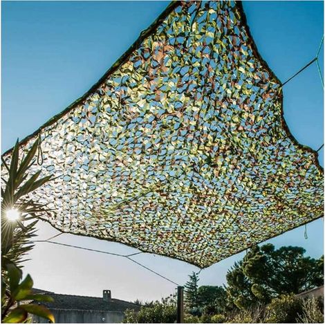 Tenda a vela mimetica militare reversibile 3 x 4 m, 120gr/m2 UV per giardini