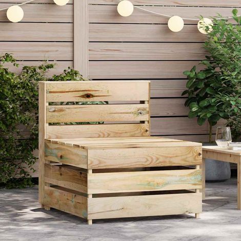 Canapé palette de milieu de jardin, Canapé d'extérieur, Meuble de jardin, Bois de pin imprégné OIB7563E (1/5)