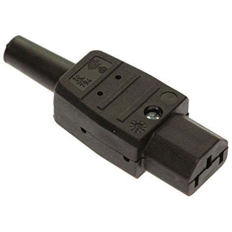 as - Schwabe presa IEC - Tipo C13 - Presa per elettrodomestici fino a 70° C - Connettore alimentazione C13 - 2 poli - Cavi di collegamento fino a max. 3G1,5 - 230V/10A - Made in Germany - nero, 62081 (1/3)