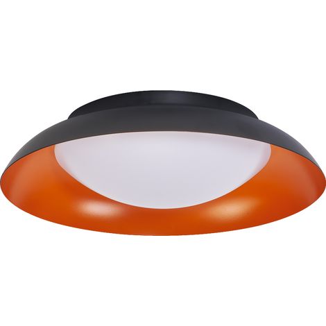 LEDVANCE LED Orbis Plate, noir-orange, 19W, 1000lm, 3000K, 310mm, blanc chaud convivial 830, dimmabsur 3 niveaux par coup de pied, protection IP20, vis de montage et chevilles incluses (1/3)