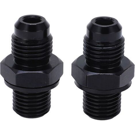 1 paire 6AN-1/4NPS adaptateur de refroidisseur d'huile de Transmission raccord en alliage d'aluminium antirouille noir Type court (1/5)