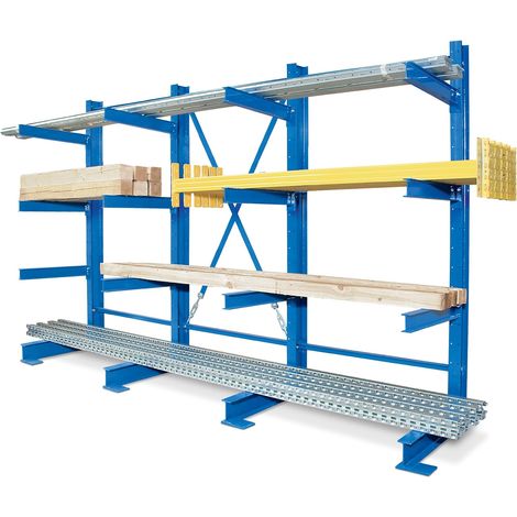BRB Komplett-Kragarmregal mit 4 Ständern, Tragkraft 6 Kg, Länge 3,1 Meter, Höhe 2 Meter (1/3)