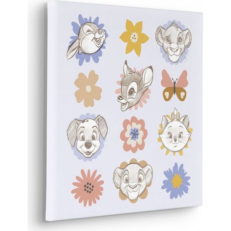 Tableau mural Disney Classics Flowerheads 40x40 cm