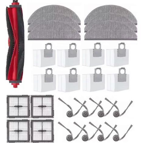 Filtre pour aspirateur brosse pour aspirateur Filtre de brosse pour aspirateur filtre de 27PCS Aspirateur Brosse Filtre Sac à poussière Serpillière Cloth Kit pour Roborock Q10 X5 / Q10 PF / Q10P Q8+ / (1/5)