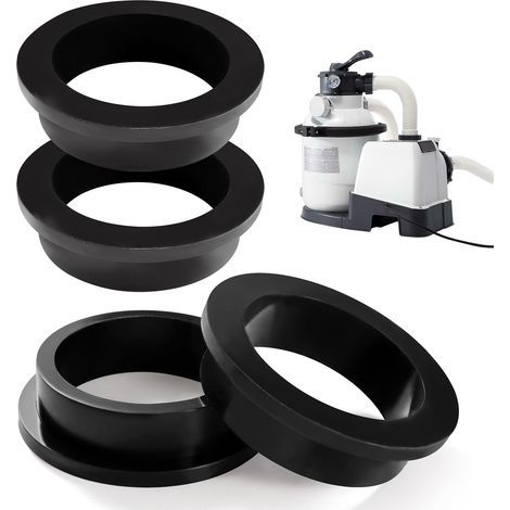 4 Pièces Joint Torique Forme L, Silicone Noir, Pour Pompe Filtre Sable Intex (1/5)