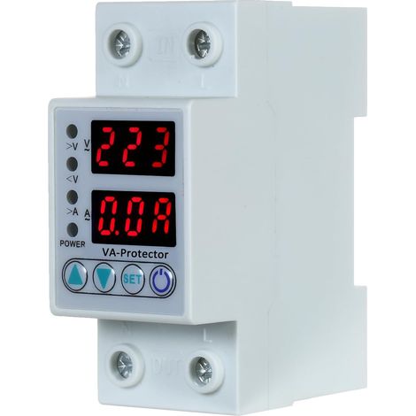 Protector de corriente JSSEVN, relé de protección contra sobretensión y subtensión ajustable para riel DIN de 63 A y 220 V. (1/5)