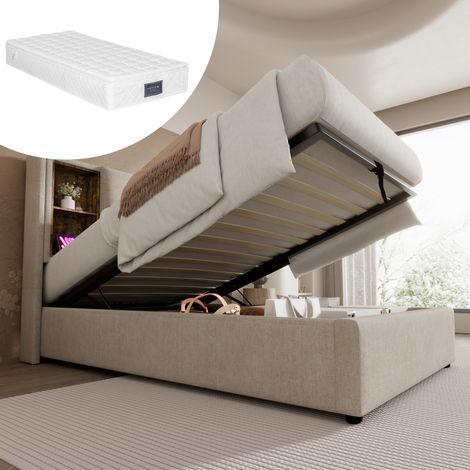 Cama individual con almacenaje y USB 90x200 OKMYHOME (1/5)