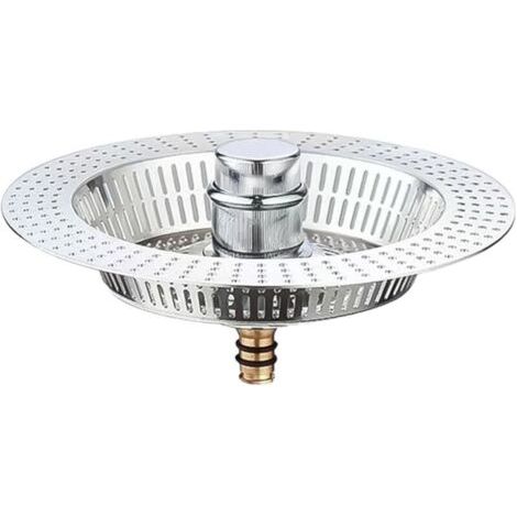 royaluxe-Bouchon d'évier de cuisine avec tamis anti-obstruction en acier inoxydable 304, kit pop-up pour évier de cuisine, accessoire universel pour lavabo standard UE 3-1/2"