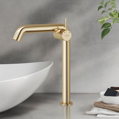 EMKE Wasserhahn Bad Champagnergold 332 x 220 x 76 mm Badarmatur mit Luftsprudler Waschtischarmatur Mischbatterie Waschbecken-Armatur (1/5)