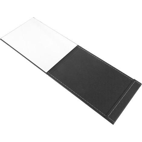 Miroir de Maquillage Vintage Miroir Cosmétique Pliant de Table Noir en Verre et PU/PVC, Surface Haute Définition, Structure Stable, pour Coiffeuse et Bureau (1/5)