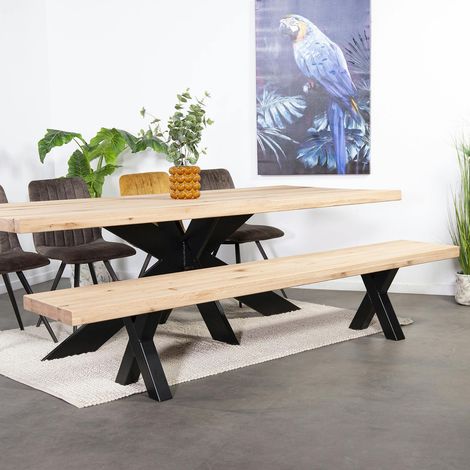 Banc en bois de chêne blanc 240 cm PALERME (1/3)