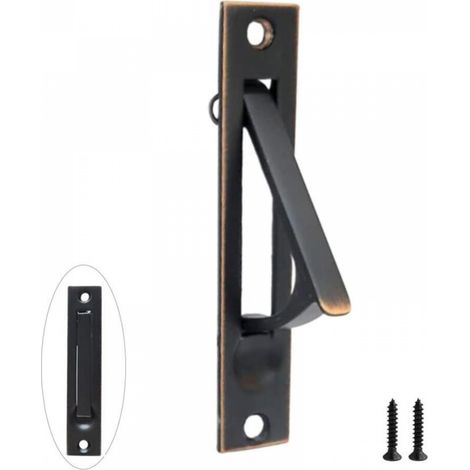 Poignée de porte coulissante escamotable,10 cm, Poignées à bords cachés,montage encastré(1, Bronze huilé) (1/5)