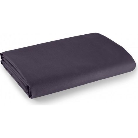 Drap plat Prune 180 x 290 cm pour lit 1 place 100% coton/57 fils/cm2 - Prune - (1/2)