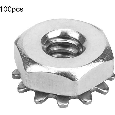 100 Pièces Écrous Dentés Acier avec Rondelles Étoile 6-32, Kit de Réparation pour Pièces Robot Industriel (1/5)