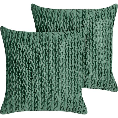 Dekokissen 2er Set ECLIPTA 45 x 45 cm Grün Ohne Muster