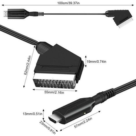 Câble péritel vers HDMI, adaptateur péritel vers HDMI, convertisseur péritel vers HDMI tout-en-un (1/3)