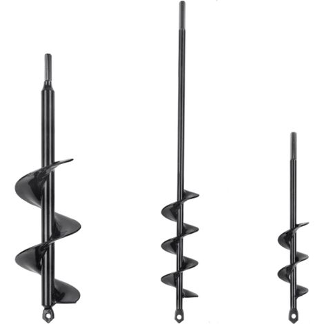Ensemble de 3 mèches à tarière pour la plantation, mèche à tarière de jardin, mèche à spirale pour tarière, plantation de bulbes et creusement de trous, pour perceuse à entraînement hexagonal 3/8". (1/5)