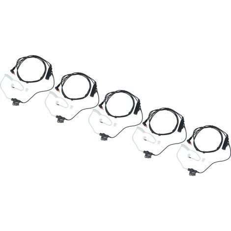 vhbw 5x Headset earpiece compatible with Motorola SL7550, SL1K, SL4010, SL1600, SL4000, SL7500, SL1M Radio Walkie Talkie, acoustic tube