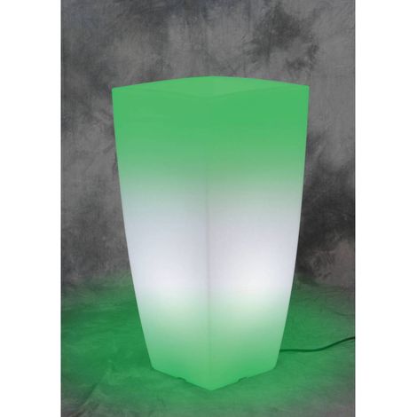 VASO STILO SQUARE BRIGHT 33X33X70CM LUCE VERDE