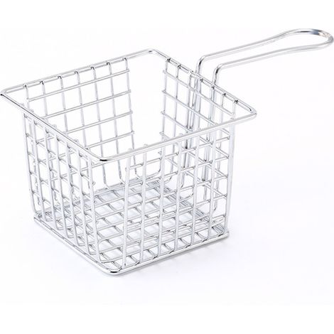 Panier à friture en fonte avec poignée, pour restaurant ou maison, finition électroplaquée. (1/5)