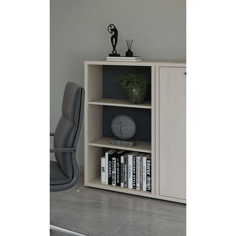 Etagère de bureau H 112 cm contemporaine chêne clair Lexos (1/4)