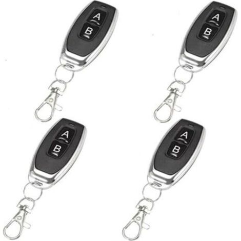 Télécommande 433 MHz AB Boutons Matal Transmetteur sans Fil Code d'apprentissage Télécommande Intelligente pour Ouvre Porte de Garage(4 articles) (1/4)
