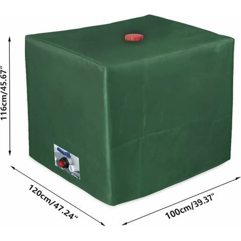 IBC-Tankabdeckung für 1000-Liter-IBC-Container, GU.B/bon 116 x 100 x 120 cm, UV-beständig, regendicht (Grün) (1/4)
