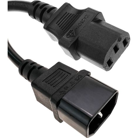 BeMatik - Câble d'alimentation IEC-60320 C13 à C14 de 3m (1/5)