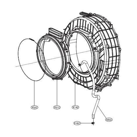 DEMI CUVE AVANT REP K140 POUR LAVE LINGE LG - MCK57515113