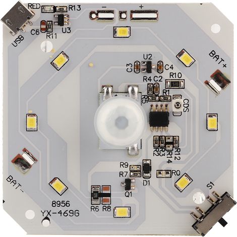 Panneau lumineux intégré ABS rechargeable avec 2 vitesses et capteur pour décoration (1/5)