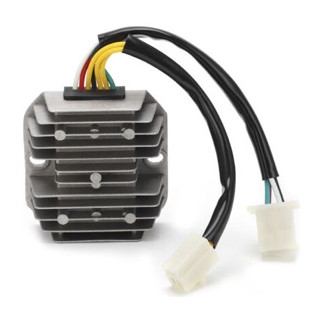 QORVA-Régulateur de tension 12V – Redresseur 7 fils à double prise – Alliage aluminium avec dissipateur thermique – Pour scooter et cyclomoteur