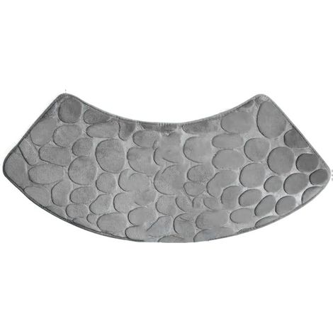 Gebogene Badezimmermatte, Eckbadezimmermatte, rutschfeste Badezimmermatte, hoch saugfähig, waschbar, geeignet für Duschräume und Waschküchen (hellgrau).