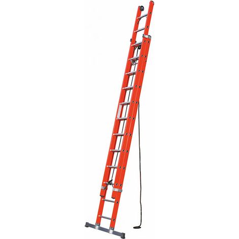 Scala isolante a sfilo con fune 2 tronchi basse tensioni - Altezza aperta 6.47m - SCAV051N/12