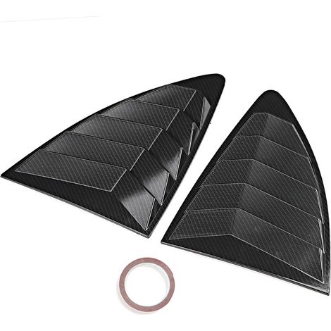 2 Pièces Persiennes de Fenêtre Arrière Spoiler Texture en Fiber de Carbone Adaptée pour 2013-2019 Persiennes de Fenêtre Arrière Persiennes de Fenêtre Latérale (1/5)