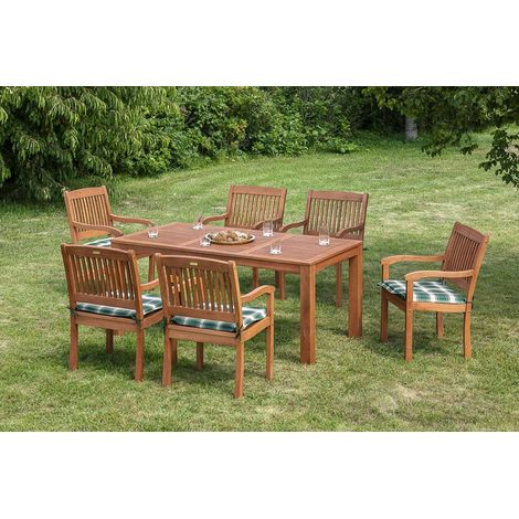 Maracaibo Set 13tlg 6 Sessel Auflagen Tisch Tisch 170x90cm