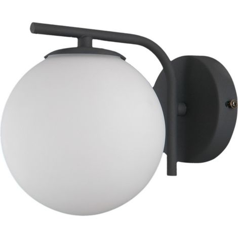 Italux Raddi - Lámpara de pared moderna negra 1 luz con pantalla blanca, G9 (1/2)