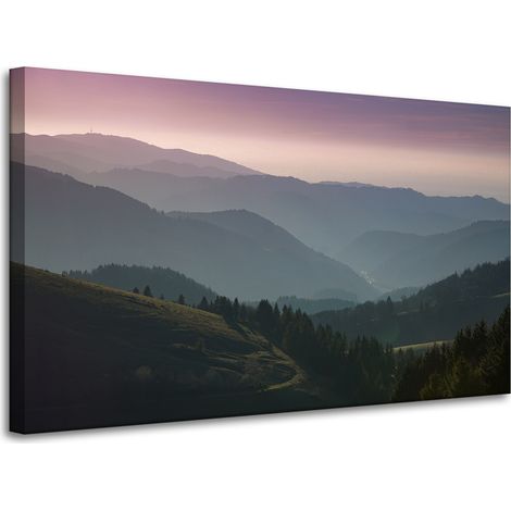 Leinwanddruck Naturstraße Bergblick 100x60