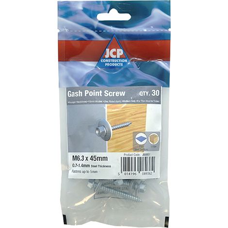 Jcp Fixings Metalfix Screws 6.3 x 45mm - Bag of 30 - Box of 150 (1/2)