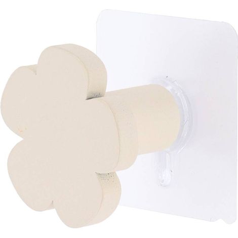 Patere en bambou peint forme fleur d5 cm sur sticker - ivoire - Tendance (1/3)