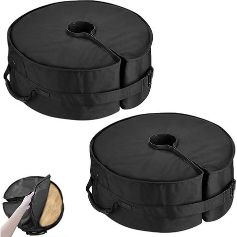 Runde Sonnenschirmhalterung mit seitlichem Schlitz, 45 cm  Passend für alle versenkten, freitragenden und Outdoor-Sonnenschirmständer  Einfach aufzubauen (schwarz) (1/5)