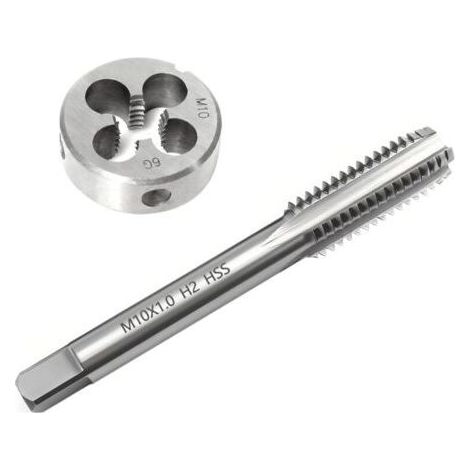Pair M10 X 1 Tarauds et Filières Métriques, Filetage Métrique Taraud en Acier, Kit de Taraudage Filetage, Tarauds et Filières Hss, M10 x 1,0 mm (1/5)