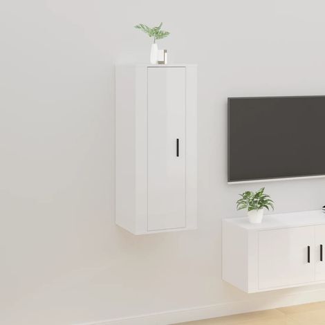 TV-Wandschrank Hochglanz-Weiß 40x34,5x100 cm