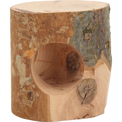 Hamster tronc d'arbre creux coffre-fort 3 trous escalade mâcher tunnel de cachette en bois pour ours d'or (1/5)