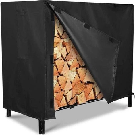 Housse Imperméable pour Bois de Chauffage Extérieur - 122 x 61 x107cm - Noir (1/5)