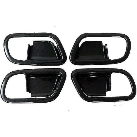 Interieurleisten für Nissan Patrol Y62 (2013–2017) – 4-teiliges Set mit Türgriffmuldenabdeckungen aus ABS-Kohlefaser – Schwarz