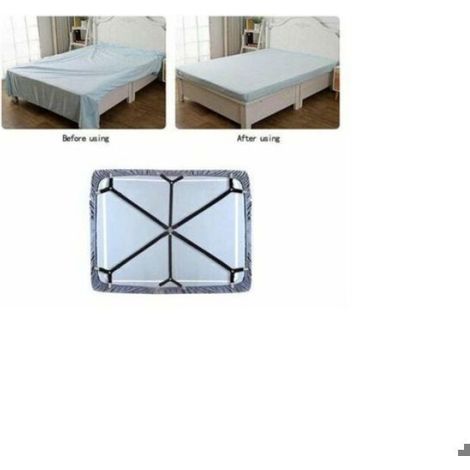 Tendeur De Drap Housse - 6 Sangles Réglables - Pour Matelas Ronds Et Carrés - Noir - Lot De 1 (1/5)