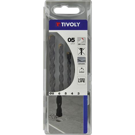 Juego de brocas para azulejos Ø3-4-5-6-8 mm TIVOLY - 12000370002