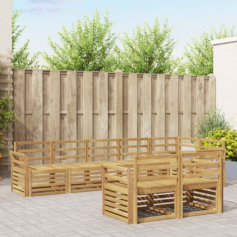 vidaXL Outdoor Sofa Set 8 pcs White Solid Acacia Wood (1/5)